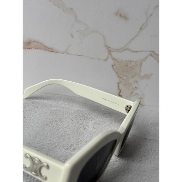 NEW Celine CL40238U White Cat Eye Triomphe Sunglasses main image 6